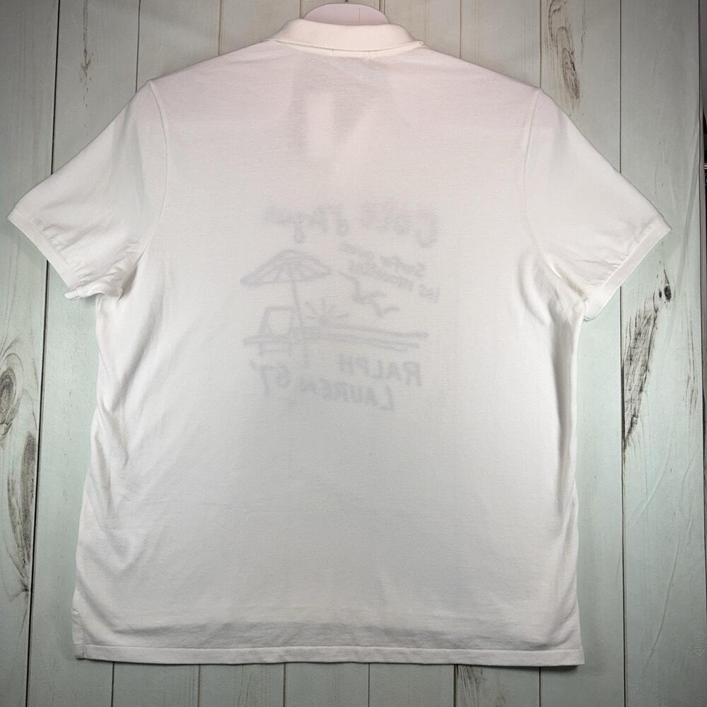 PRL Côte d'Azur Graphic Polo Shirt 2XL White Classic Fit Polo Ralph Lauren - Picture 3 of 13